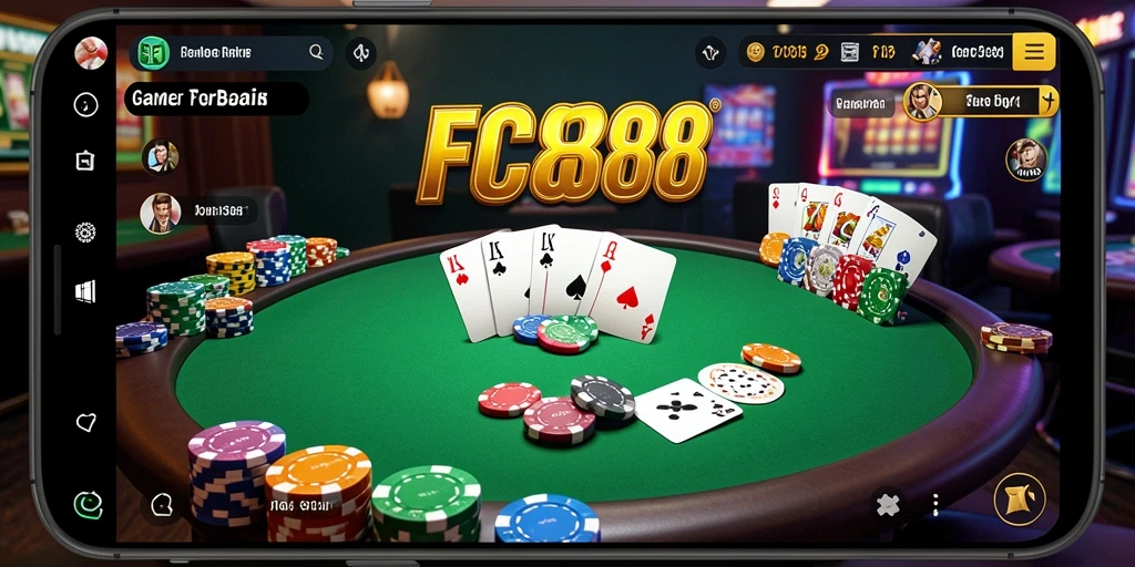 Screenshot utama FC888 yang menampilkan serunya bermain poker.
