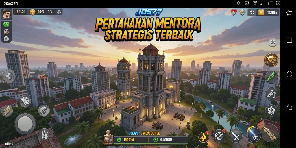 Tangkapan layar menunjukkan aksi strategi Tower Defense dalam JOS77.