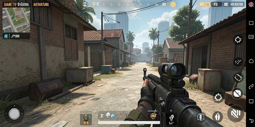 Screenshot gameplay JPS88 dengan aksi pertempuran yang mendebarkan.