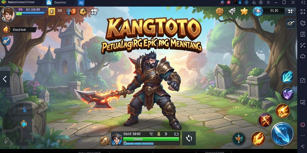 Screenshot gameplay RPG KANGTOTO menunjukkan aksi yang mendebarkan.