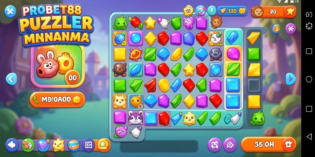 Tampilan gameplay seru PROBET88 yang penuh warna dan tantangan.