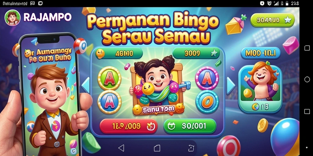 Screenshot gameplay Bingo di RAJAMPO yang menampilkan keseruan permainan.