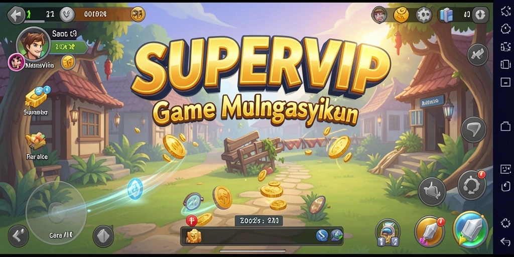 Tampilan screenshot utama SUPERVIP yang menampilkan gameplay Idle yang seru.