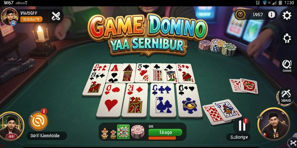 Tampilan gameplay <strong>W67</strong> yang penuh warna dan dinamis di layar.